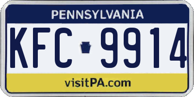 PA license plate KFC9914