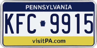 PA license plate KFC9915