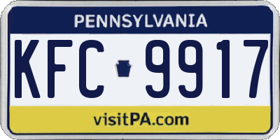 PA license plate KFC9917