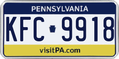 PA license plate KFC9918