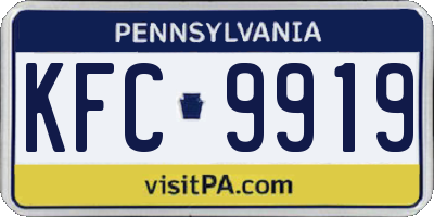 PA license plate KFC9919