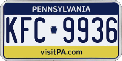 PA license plate KFC9936