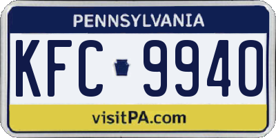 PA license plate KFC9940