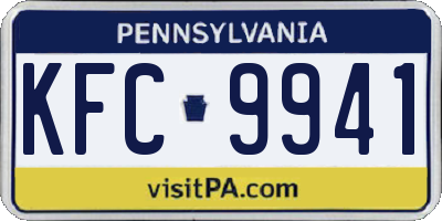 PA license plate KFC9941