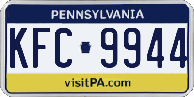 PA license plate KFC9944