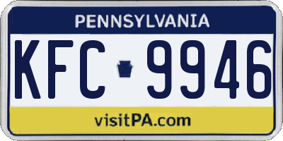 PA license plate KFC9946