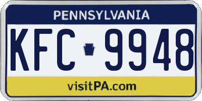 PA license plate KFC9948