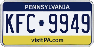 PA license plate KFC9949