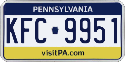PA license plate KFC9951
