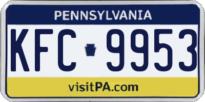 PA license plate KFC9953