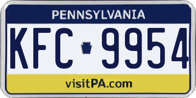 PA license plate KFC9954