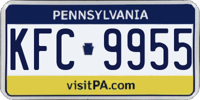 PA license plate KFC9955