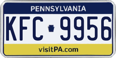 PA license plate KFC9956