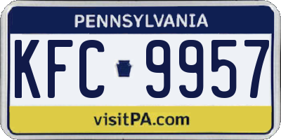 PA license plate KFC9957