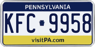 PA license plate KFC9958