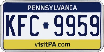 PA license plate KFC9959
