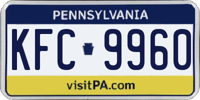 PA license plate KFC9960