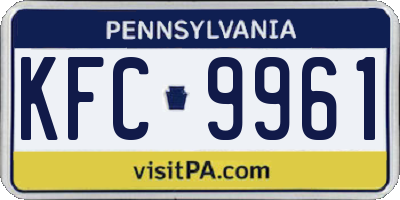 PA license plate KFC9961