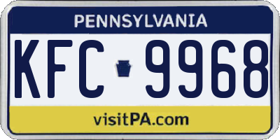 PA license plate KFC9968