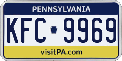 PA license plate KFC9969