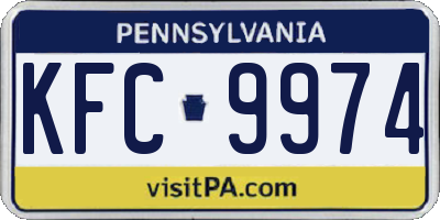 PA license plate KFC9974