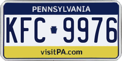 PA license plate KFC9976
