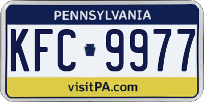 PA license plate KFC9977