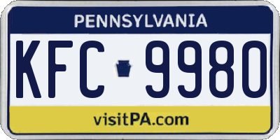 PA license plate KFC9980