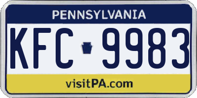 PA license plate KFC9983