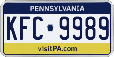 PA license plate KFC9989