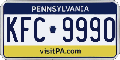 PA license plate KFC9990