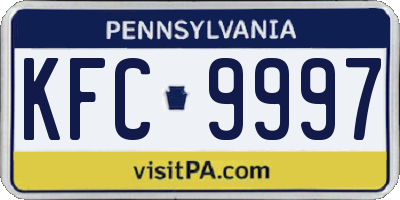 PA license plate KFC9997