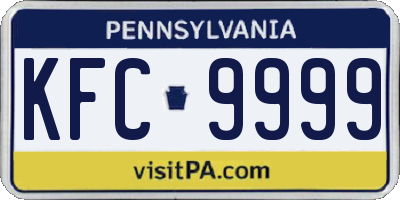 PA license plate KFC9999