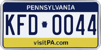PA license plate KFD0044