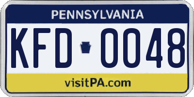 PA license plate KFD0048