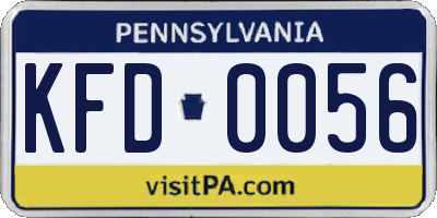 PA license plate KFD0056