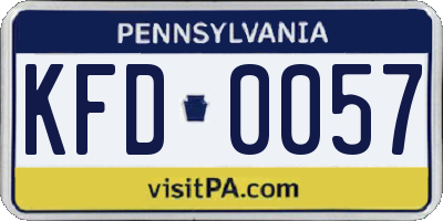 PA license plate KFD0057