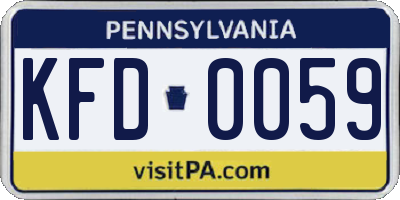 PA license plate KFD0059