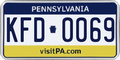 PA license plate KFD0069