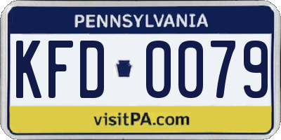 PA license plate KFD0079
