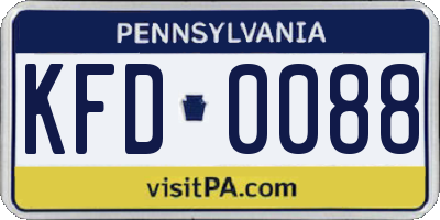 PA license plate KFD0088