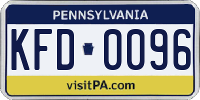 PA license plate KFD0096