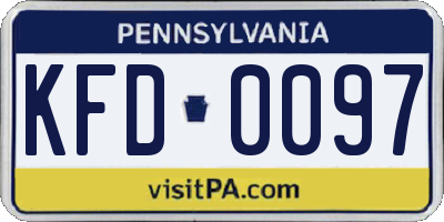 PA license plate KFD0097