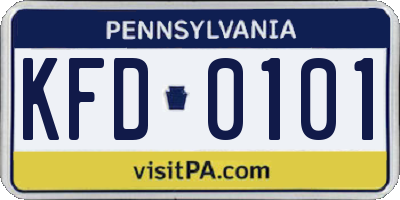 PA license plate KFD0101