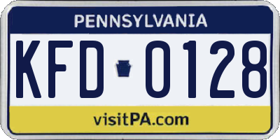 PA license plate KFD0128