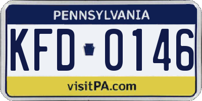 PA license plate KFD0146