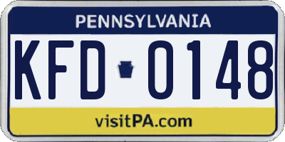 PA license plate KFD0148