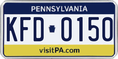 PA license plate KFD0150