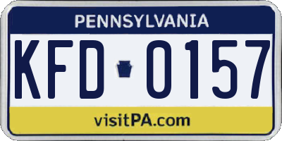 PA license plate KFD0157