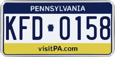 PA license plate KFD0158
